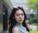 高腰牛仔搭配翻领针织背心，适合路边拍照，出片好看，显瘦显身材