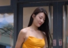 穿橘色群的时尚女生
